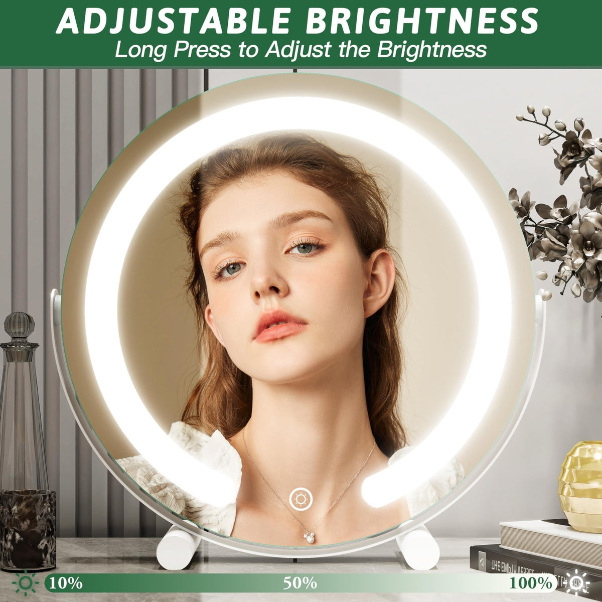 12 Inch Light Up Makeup Mirror with LED Lights - Vanity Mirror for Beauty