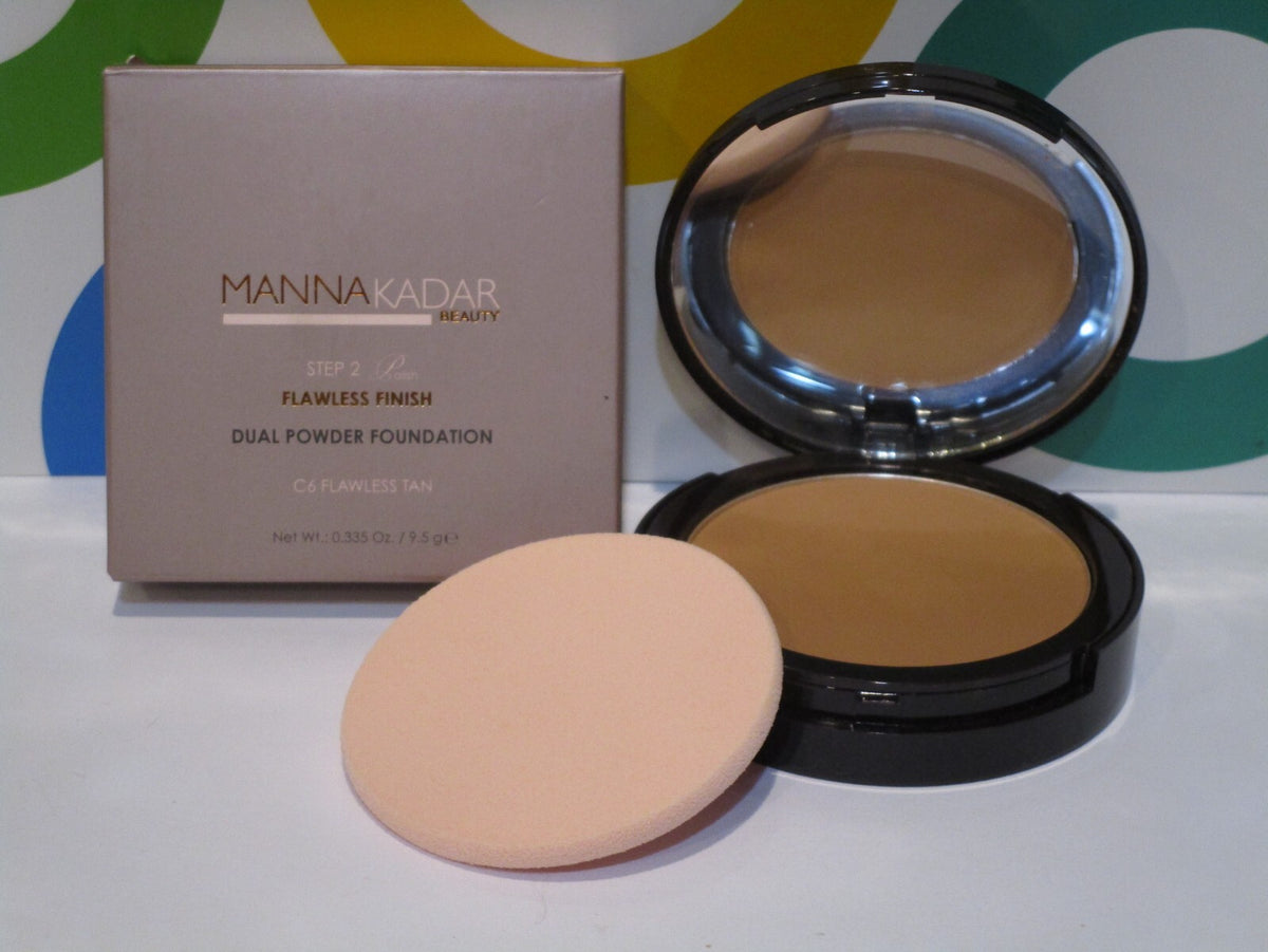 Dual Powder Foundation C6 Flawless Tan 0.335 oz for Face Makeup