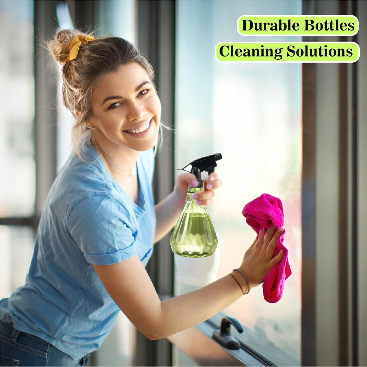 17 oz Spray Bottles Set of 2 Leak-Proof Adjustable Nozzles Multi-Purpose