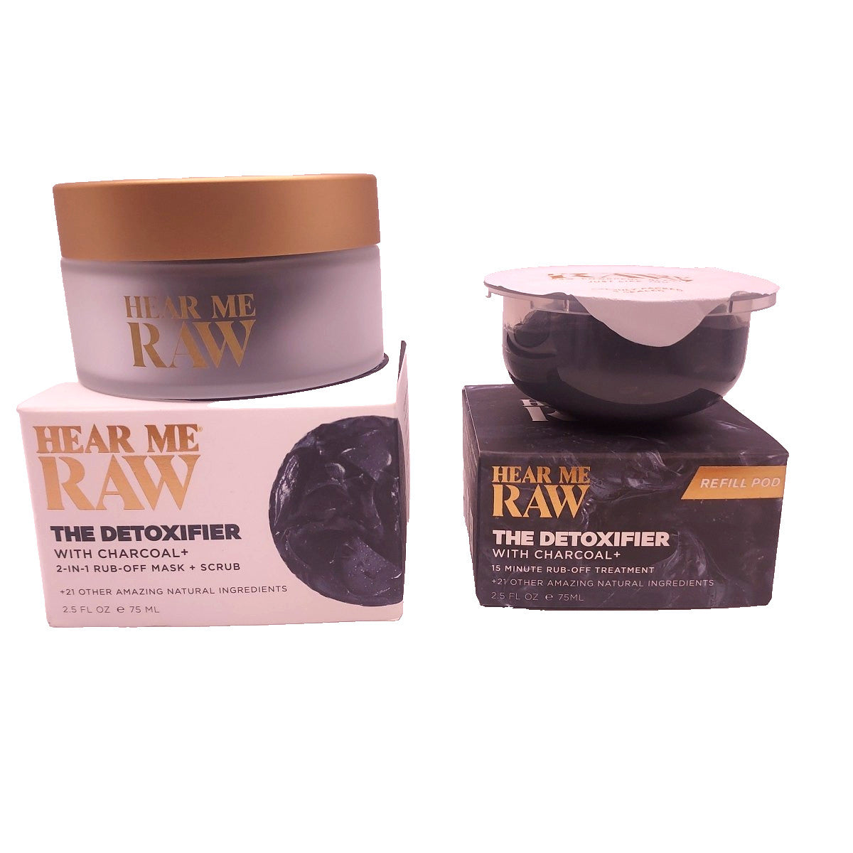 Charcoal Detoxifier Mask & Scrub Pod - 2.5oz with Bonus Refill