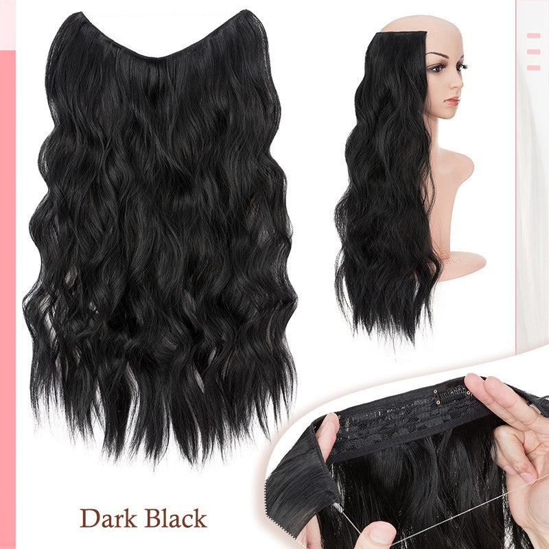 Invisible Wire Clip-In Hair Extensions with Clips & Replacement Wires - Natural & Wavy, 20/24 Inch