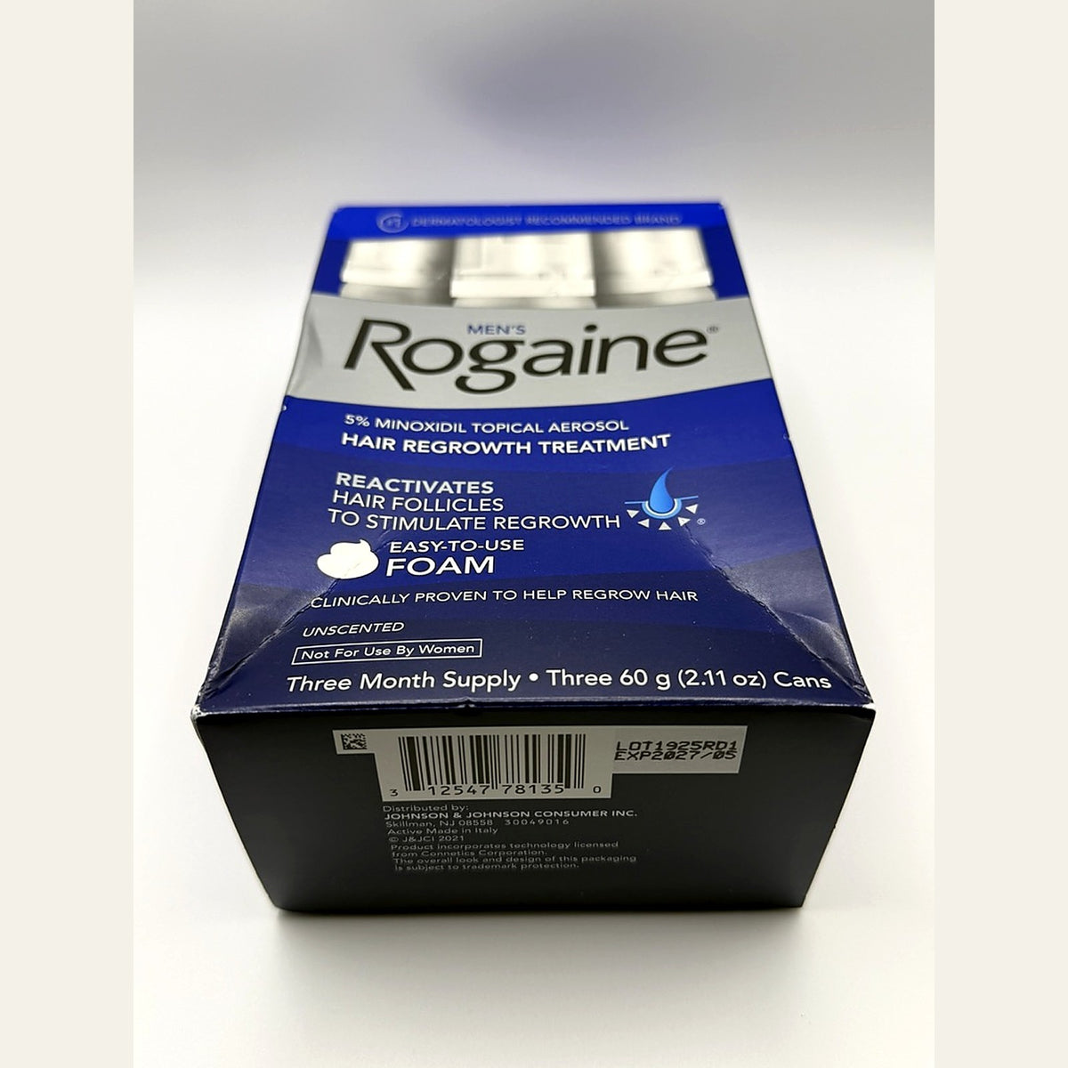 Men's Hair Regrowth Foam Treatment 5% Minoxidil Unscented 3 Cans