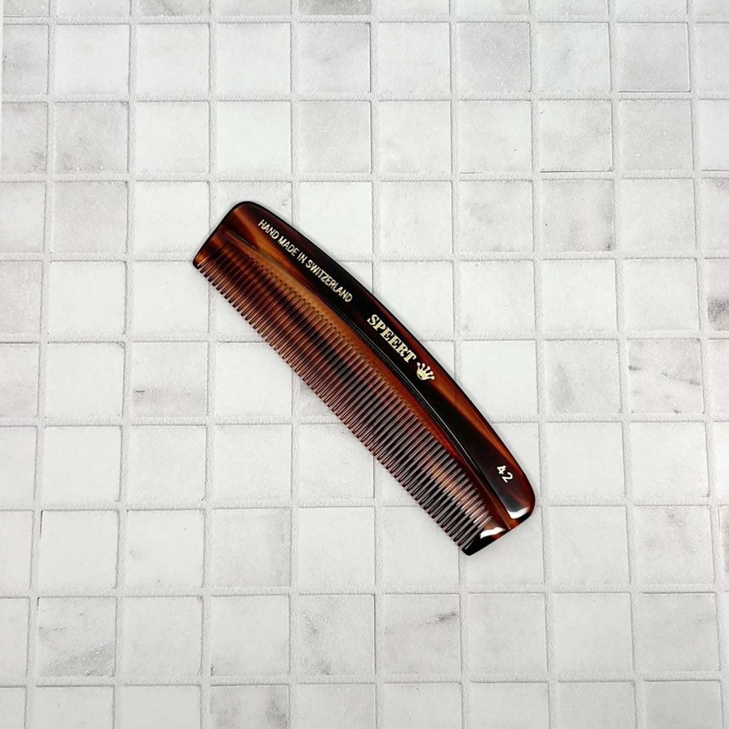 Handmade Swiss Cellulose Acetate Comb - Tortoise Brown, 4.6 x 1.1 Inches