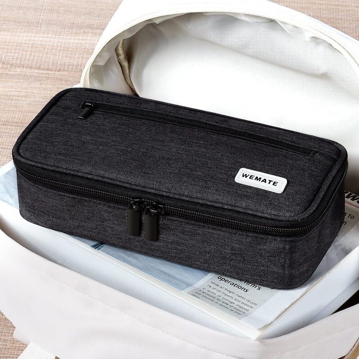 Large Pencil Case Organizer with Multiple Compartments for School Supplies
