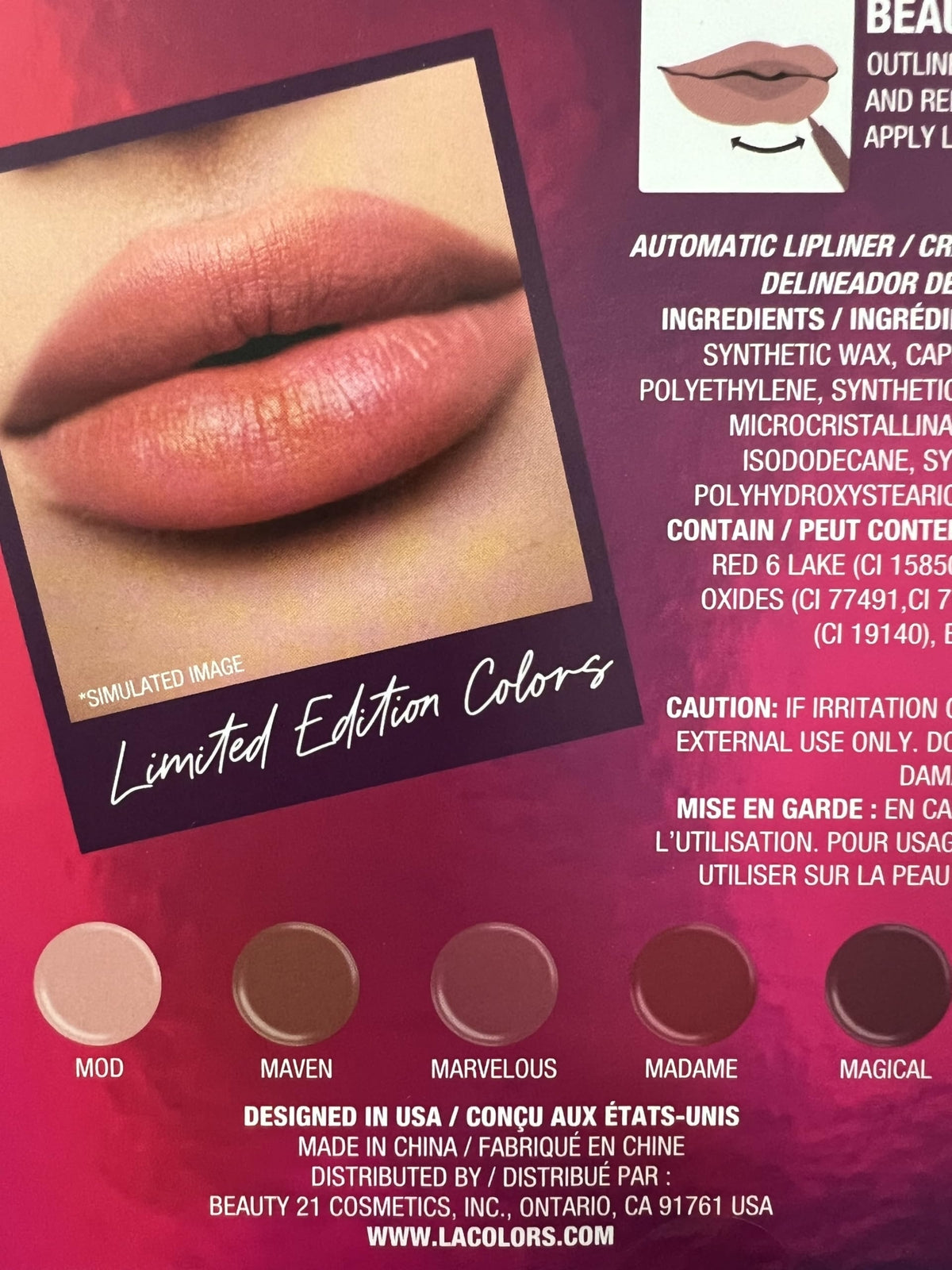 Lip Liner Set - Automatic, 5 Pieces, Defined Lips Makeup