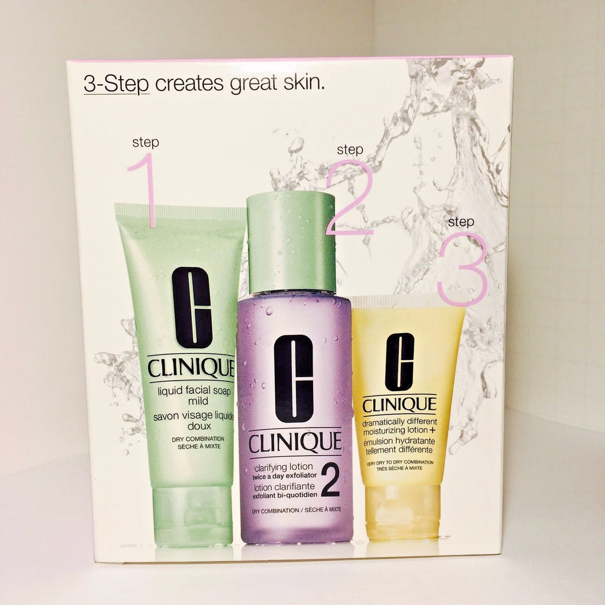 Clinique 3-Step Skin Care Set for Dry & Combination Skin Travel Size