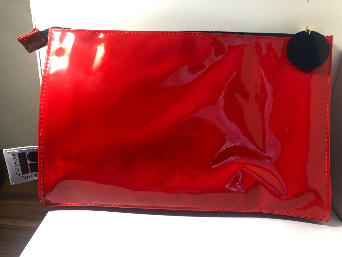 Estée Lauder Lisa Perry Red and Blue Makeup Bag - Cosmetic & Toiletry Organizer