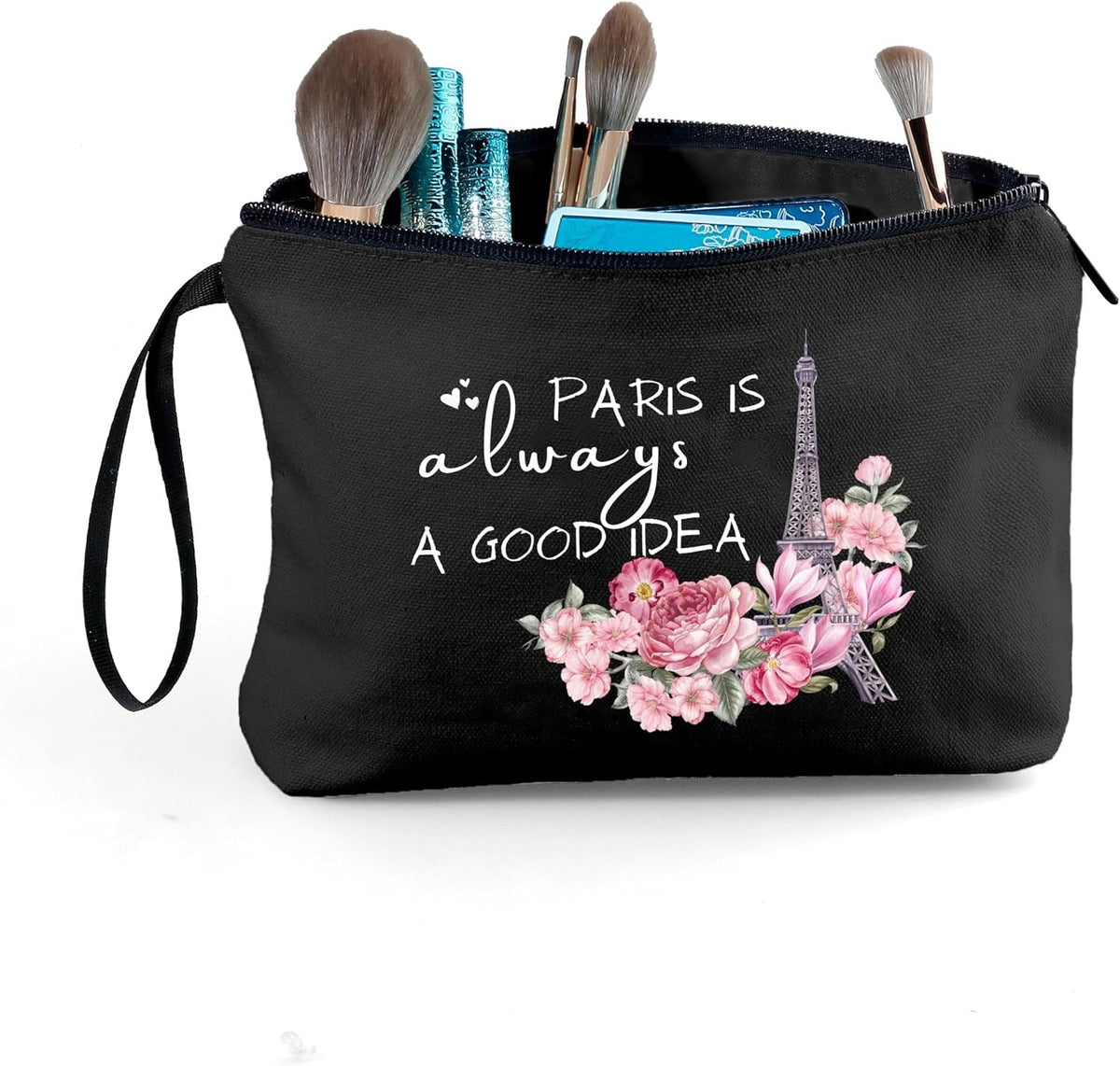Travel Makeup Bag - Large Paris-Inspired Cosmetic Organizer for Women