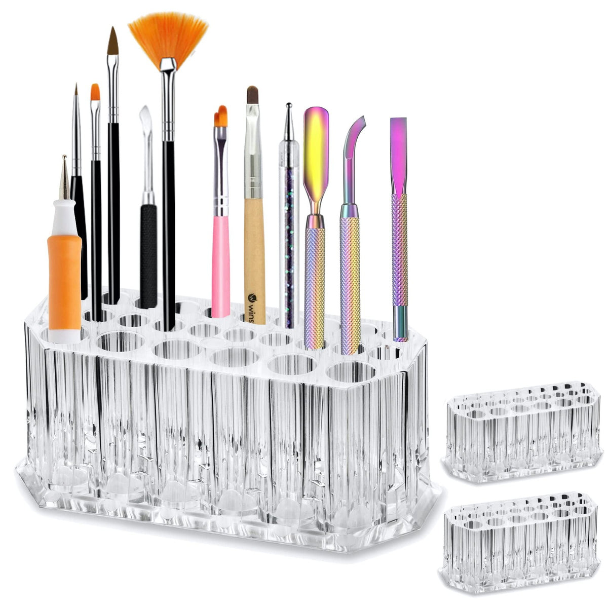 Nail Art Tool Organizer Display Case 2-Pack for Manicure Supplies