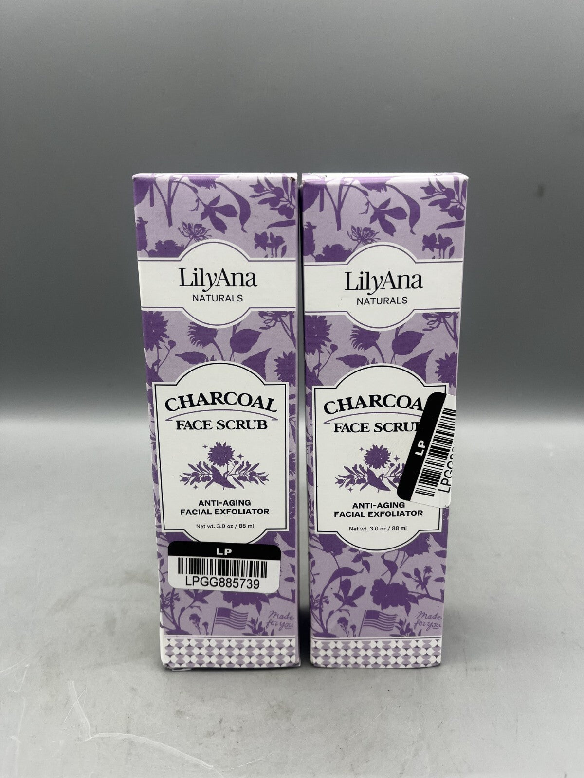 Lot Of 2 LilyAna Naturals Charcoal Face Exfoliant - 3oz Both Brand