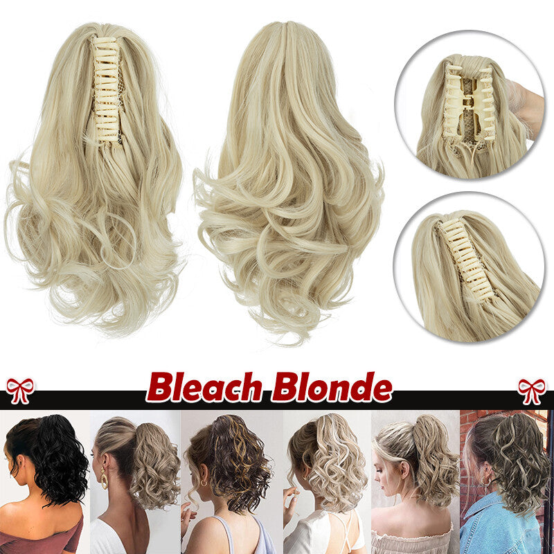 30-Inch Fluffy Ponytail Hair Extension with Claw Clip - Straight & Wave Styles