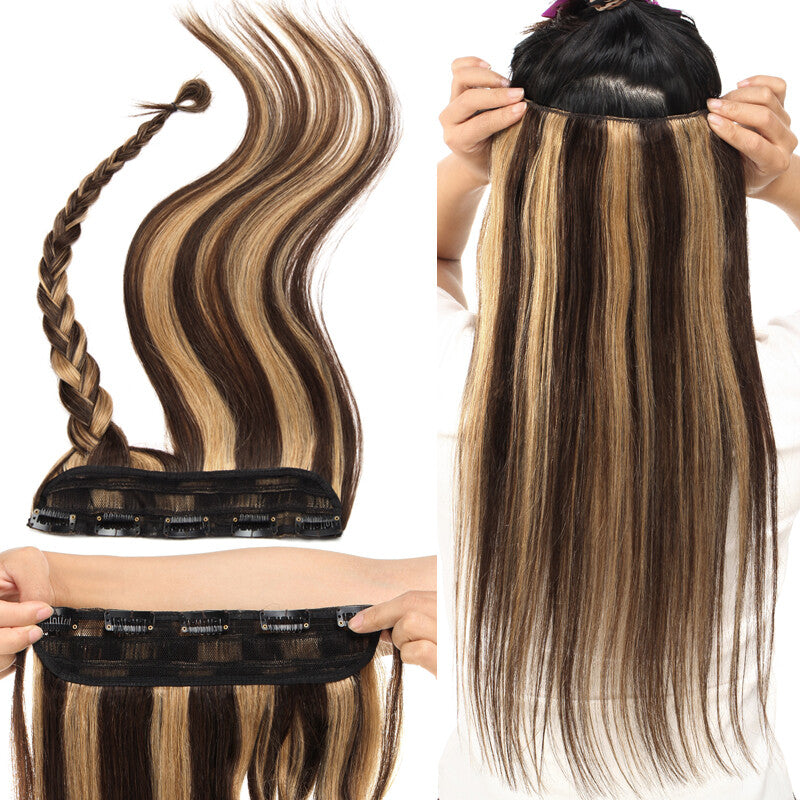 Thick Clip-In Human Hair Extensions Full Head Remy Weft - Various Lengths & Colors