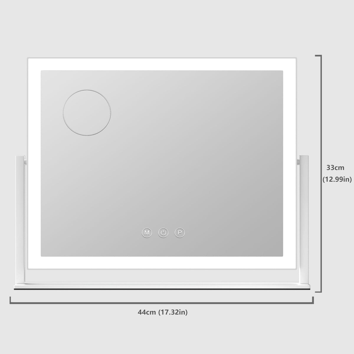 Lighted Makeup Mirror with LED Lights, 17.3x13 Inch Hollywood Vanity with Touch Control