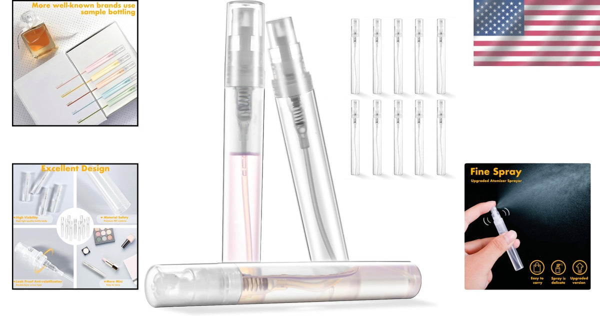 Mini Refillable Spray Bottles Set - 10 Pack, 5ml Fine Mist Travel Containers