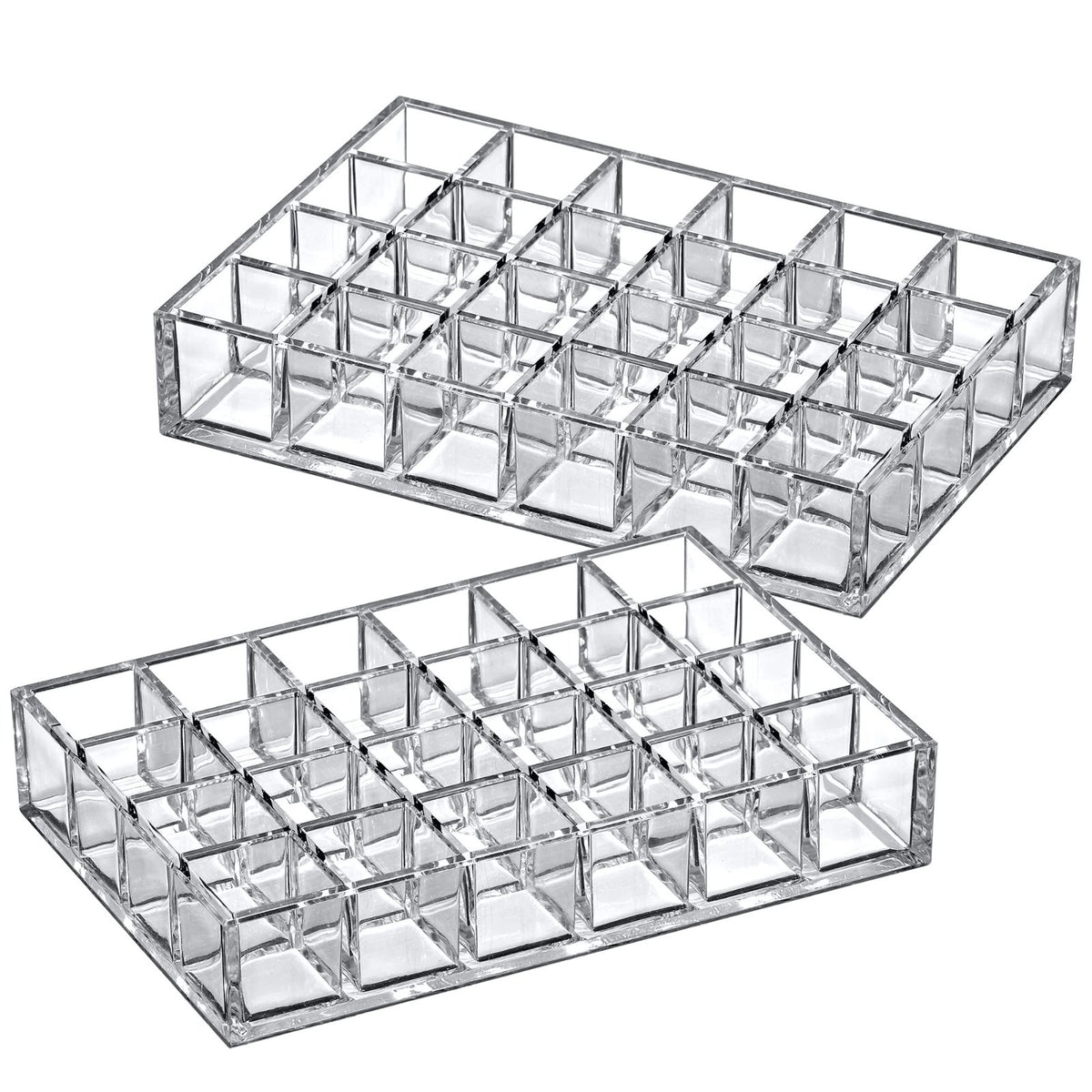 Acrylic Lipstick Organizer 24-Slot - Transparent Cosmetic Storage Box
