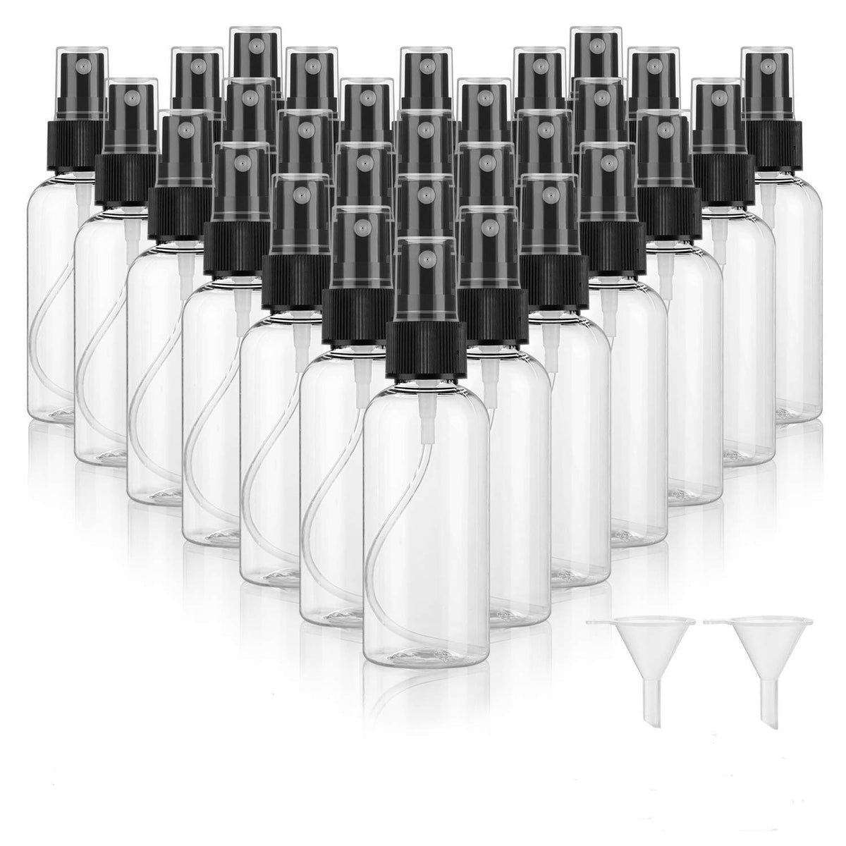 30 Pack 2 oz Clear Fine Mist Spray Bottles with Pump Cap for Travel & DIY