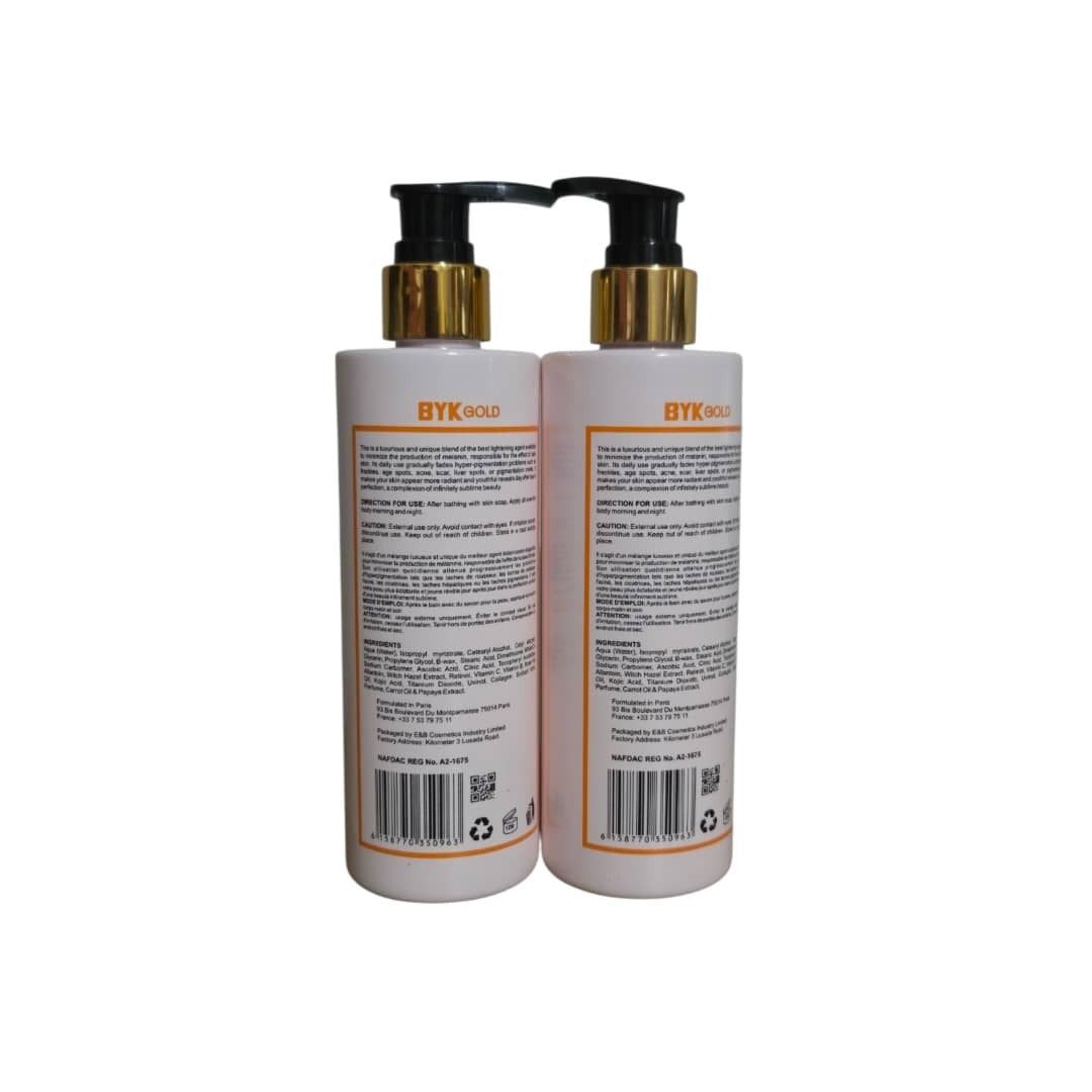 2pcs Carrot Papaya Face & Body Milk - Egyptian Milk Extract, 300ml