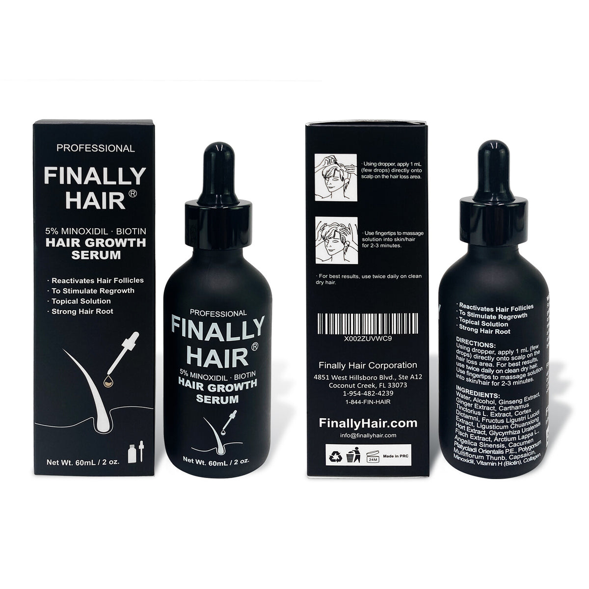 Minoxidil 5% Hair Growth Serum with Biotin & Collagen
