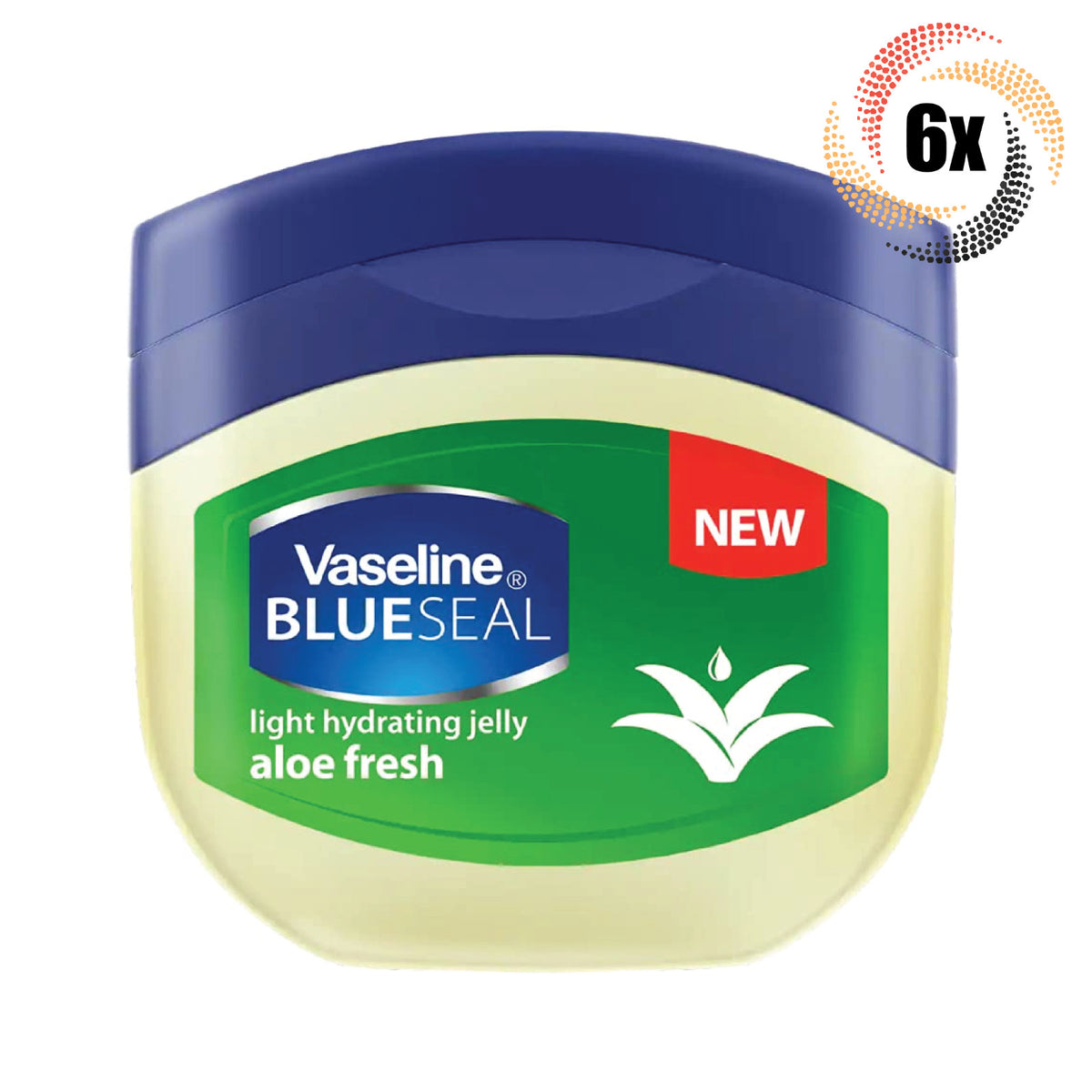 6x Jars Vaseline Blue Seal Aloe Fresh Nourishing Skin Petroleum Jelly