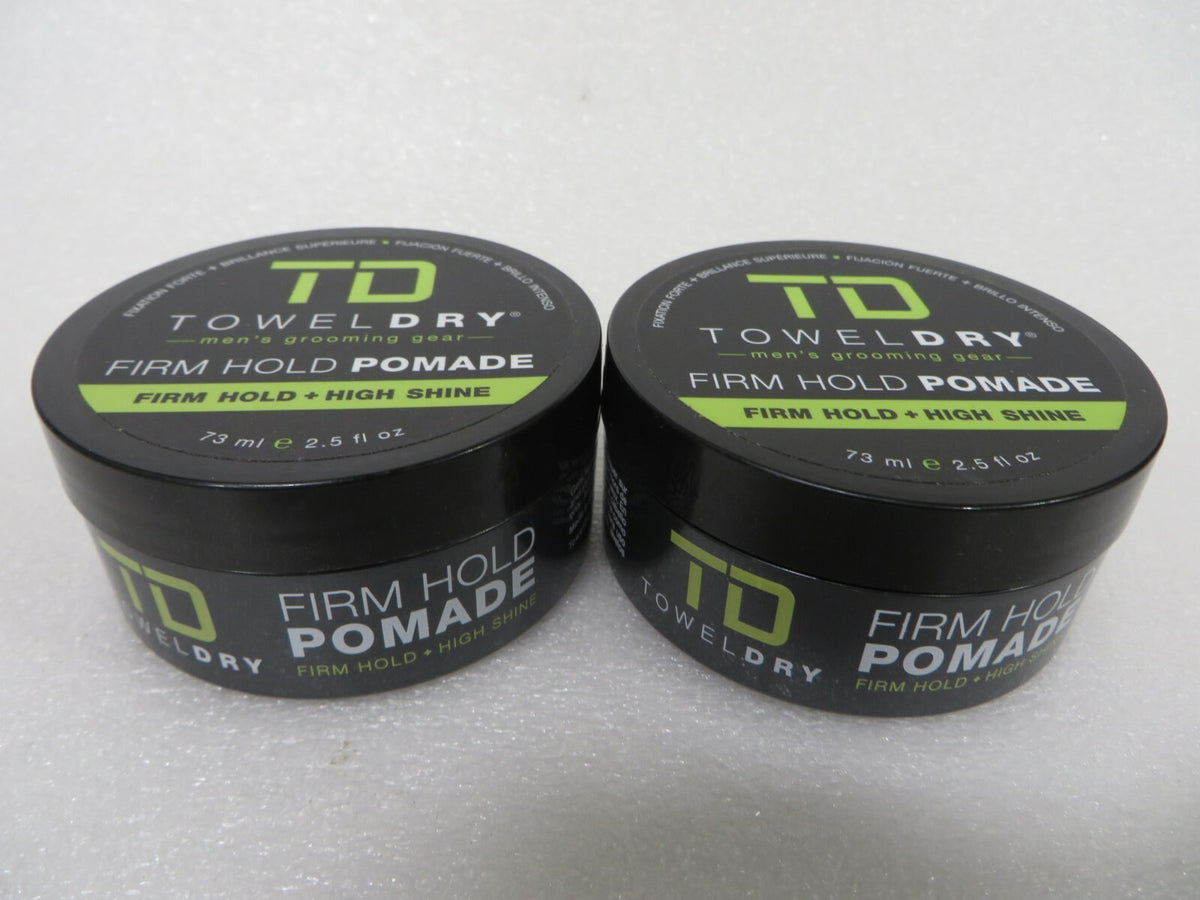 Towel Dry Firm Hold Pomade 2.5 oz - High Shine Hair Styling Gel - Lot of 2