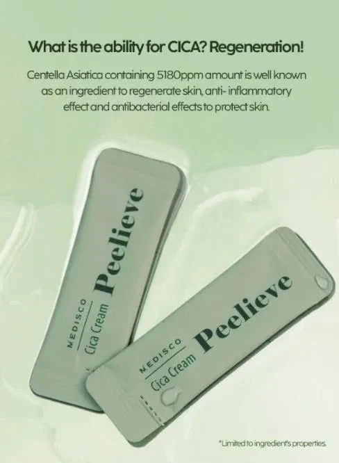 Medisco Peelieve Cica Cream Sachet - Skin Regeneration & Moisturizer for Face and Neck