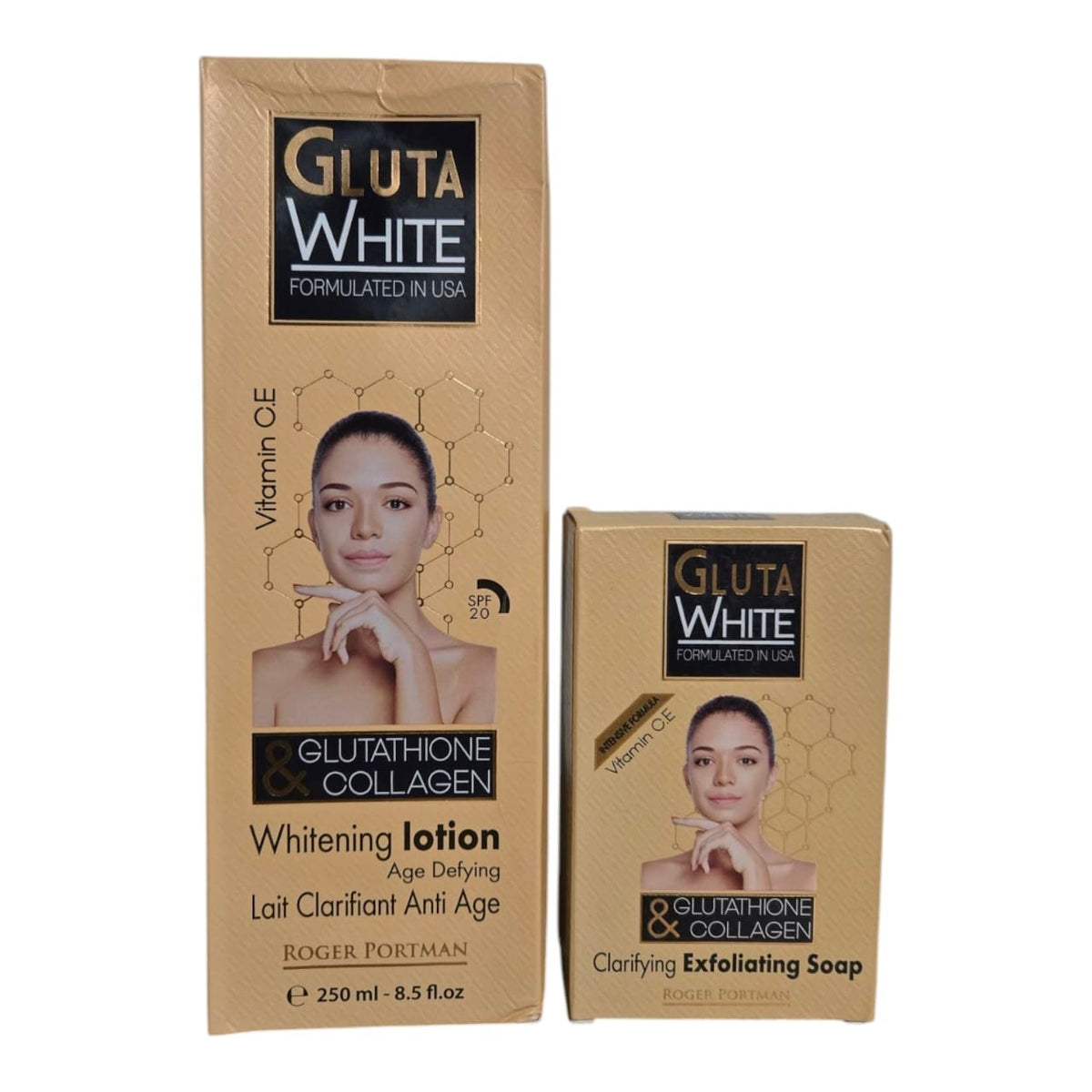Gluta White Age Defying Lotion with Glutathione & Collagen 250ml + Soap & Serum