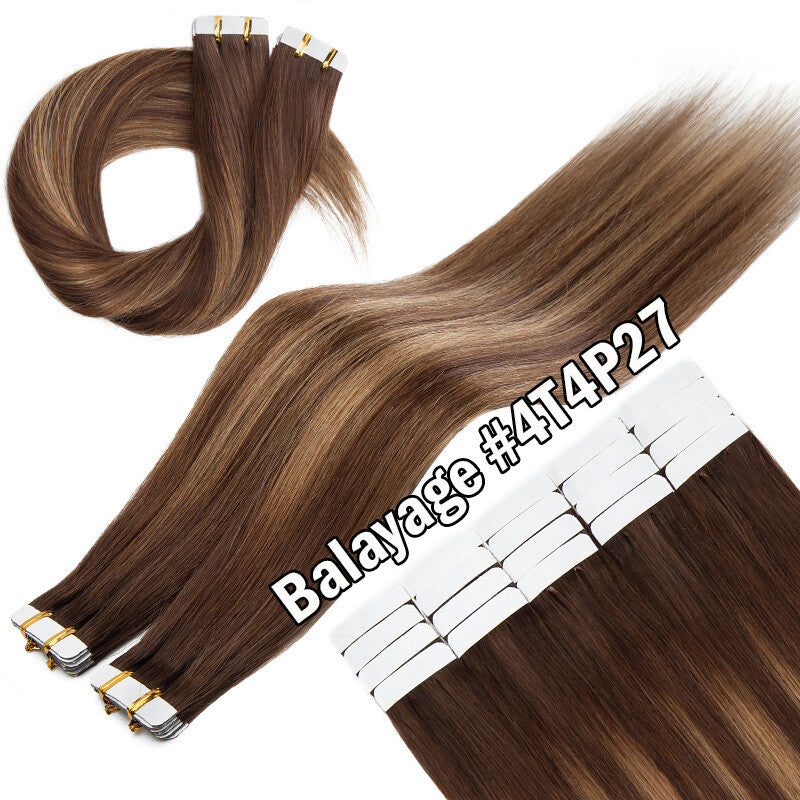 Indian Remy Tape-In Human Hair Extensions Full Head - Straight 200G