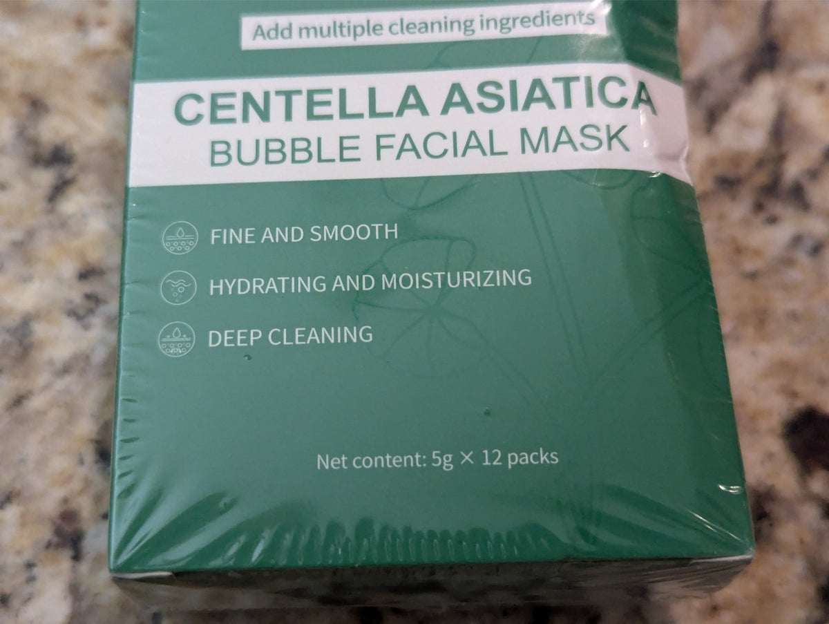 Centella Asiatica Bubble Facial Mask - Deep Cleaning, 12 Pack