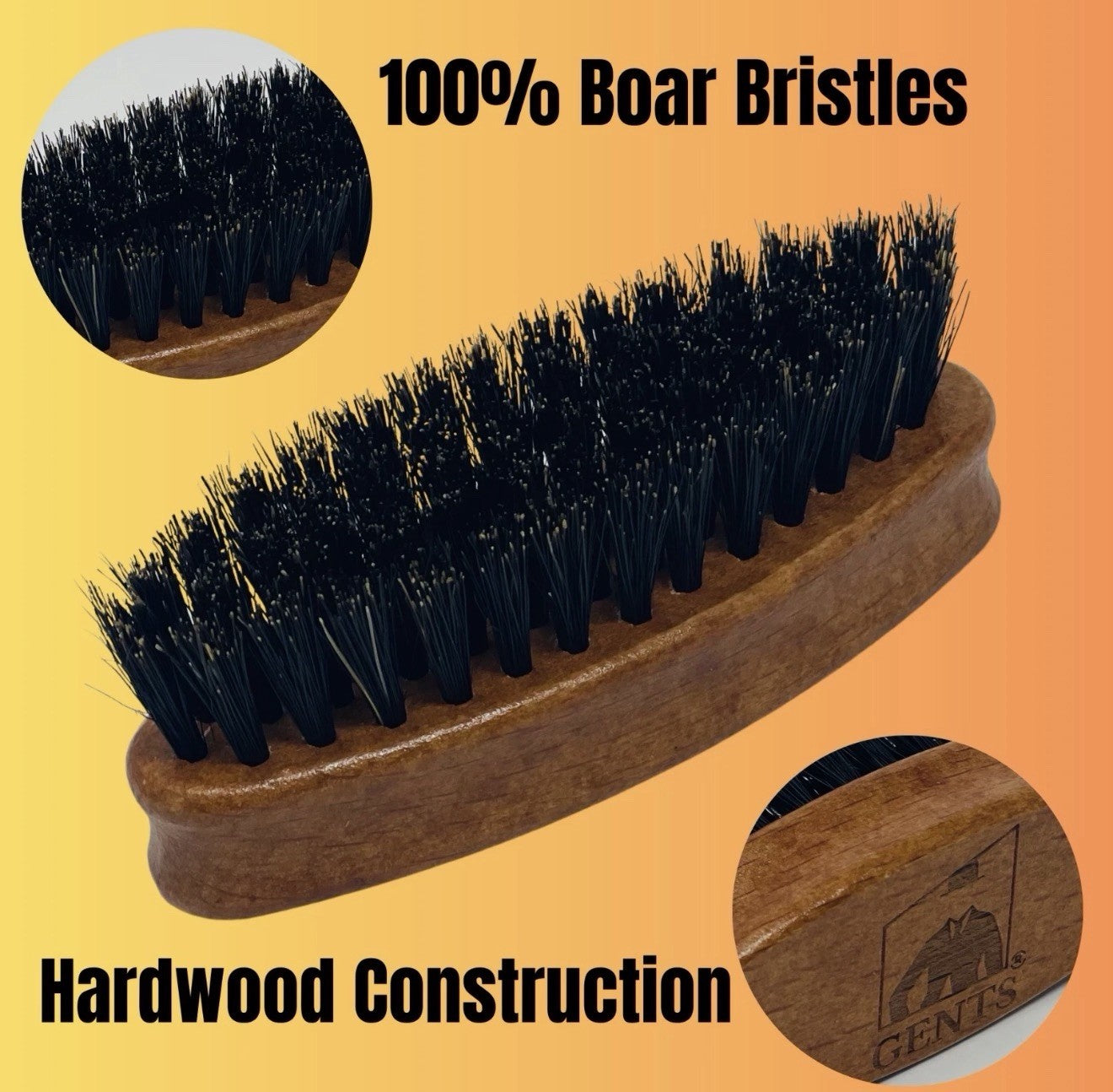 Mini Travel Beard Brush with Boar Bristles - Compact Grooming Tool