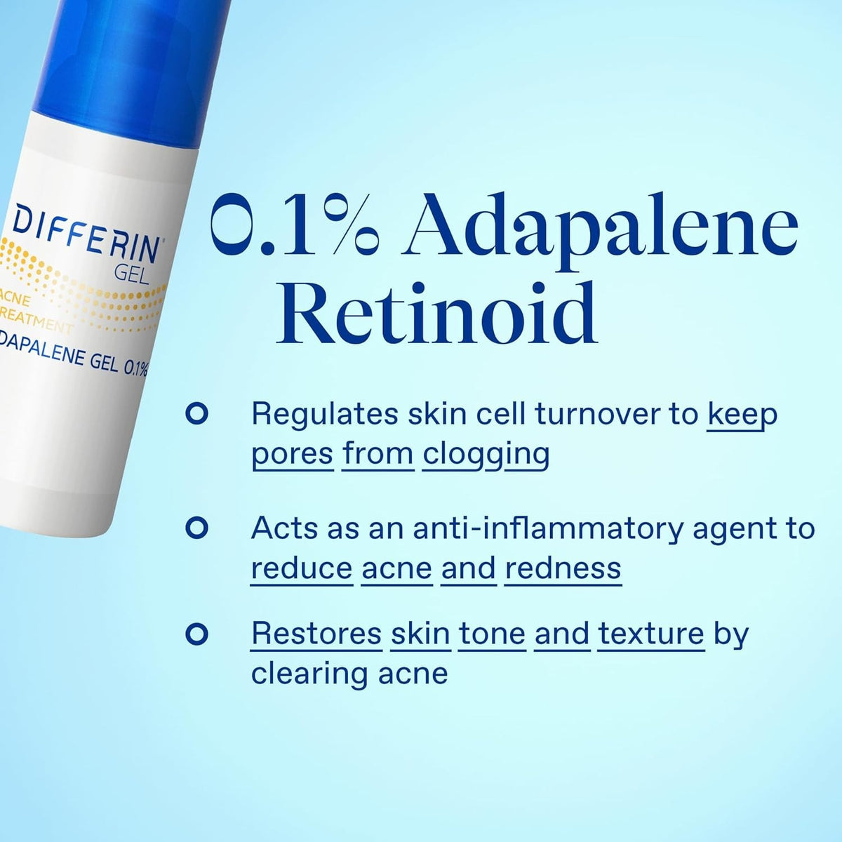 Dermatologist-Recommended Acne Gel 15g with 0.1% Adapalene for Sensitive Skin