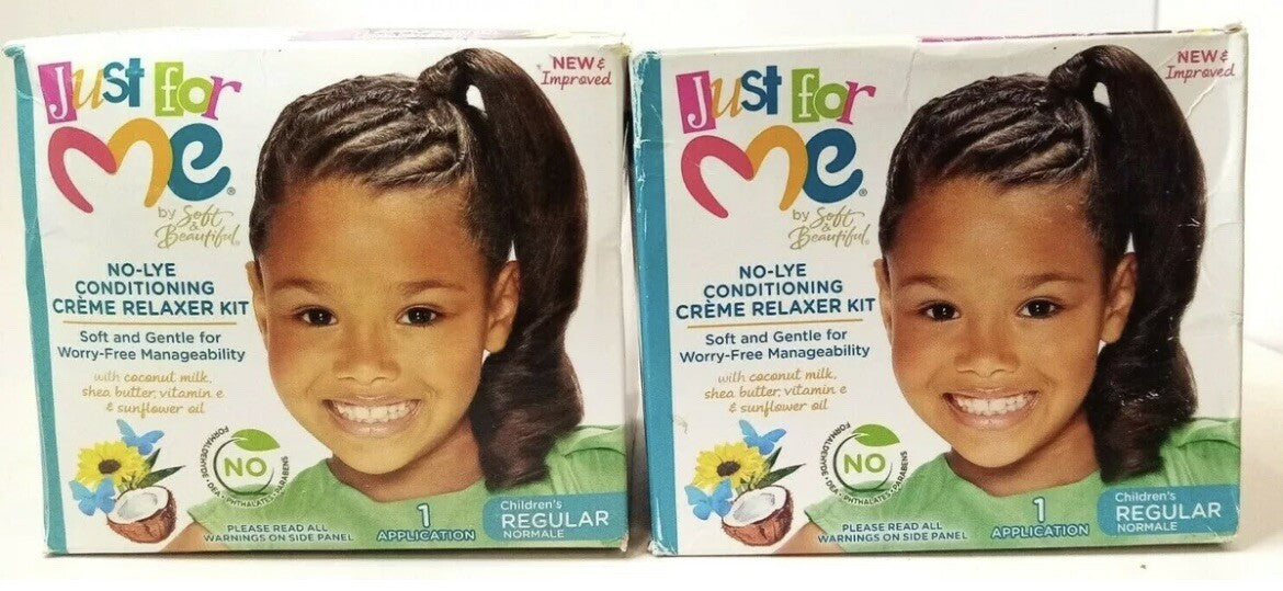 Just For Me No Lye Conditioning Creme Hair Relaxer Kit - 2 Pack