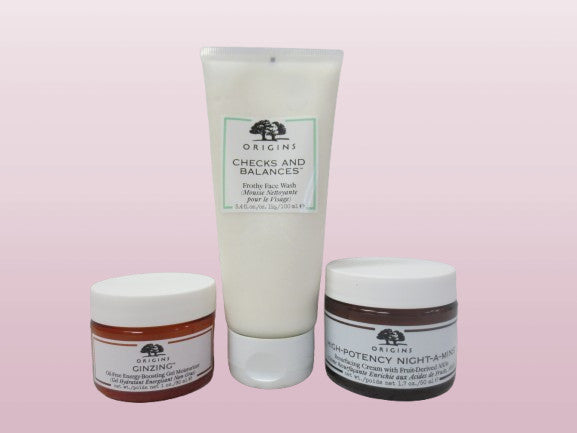 Origins 3-Piece Skincare Gift Set Face Wash Gel Moisturizer & Resurfacing Cream
