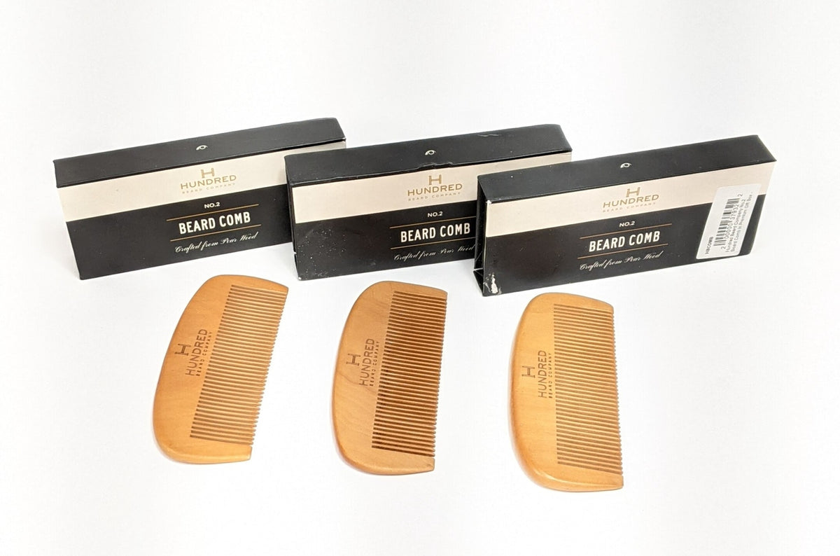 Beard Comb Set in Premium Gift Box - No.2 by Hundred Beard Company, 3 Pack