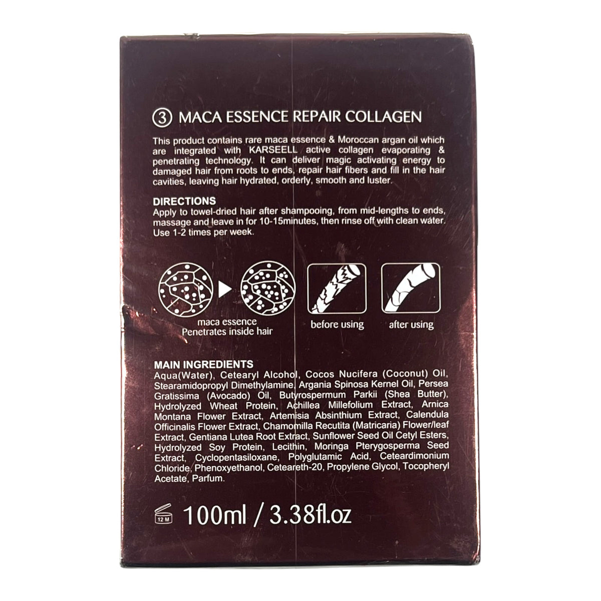 Karseell Maca Power Travel Set: Shampoo 70mL, Cond Mask 100mL - EX