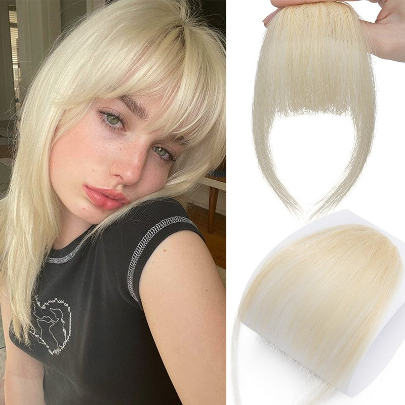 Clip-In Human Hair Bangs Hairpiece for Quick, Natural Styling