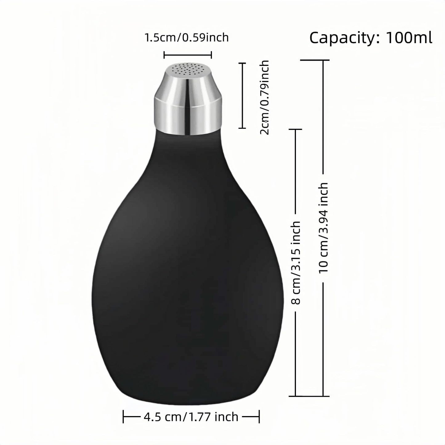 Refillable Hair Powder Spray Bottle 3.38oz Travel Size Black