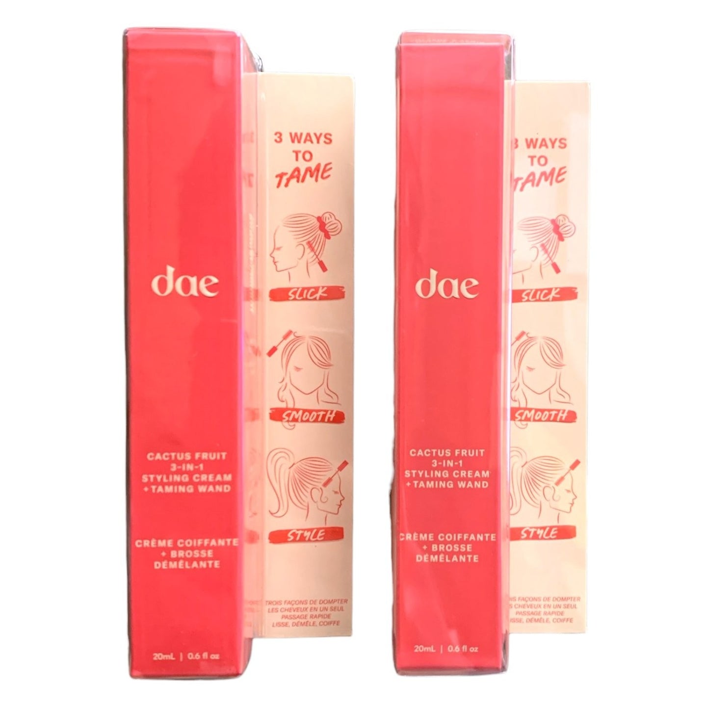 Hair Styling Cream & Taming Wand Set - Frizz Control & Shine, 0.6 oz. 2 Pack