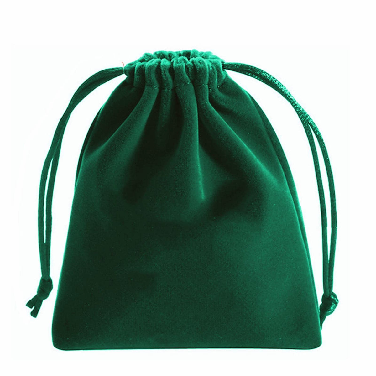 Large Velvet Drawstring Storage Bags - Green, 8x10 Inch, Reusable Set of 8