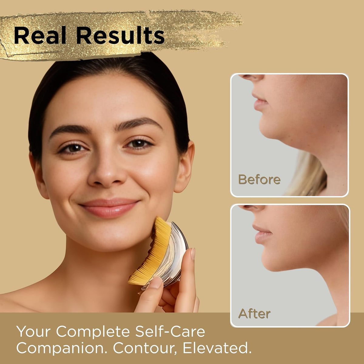 Lymphatic Contour Brush for Face and Neck - Facial Sculpting Tool for Lymphatic Drainage