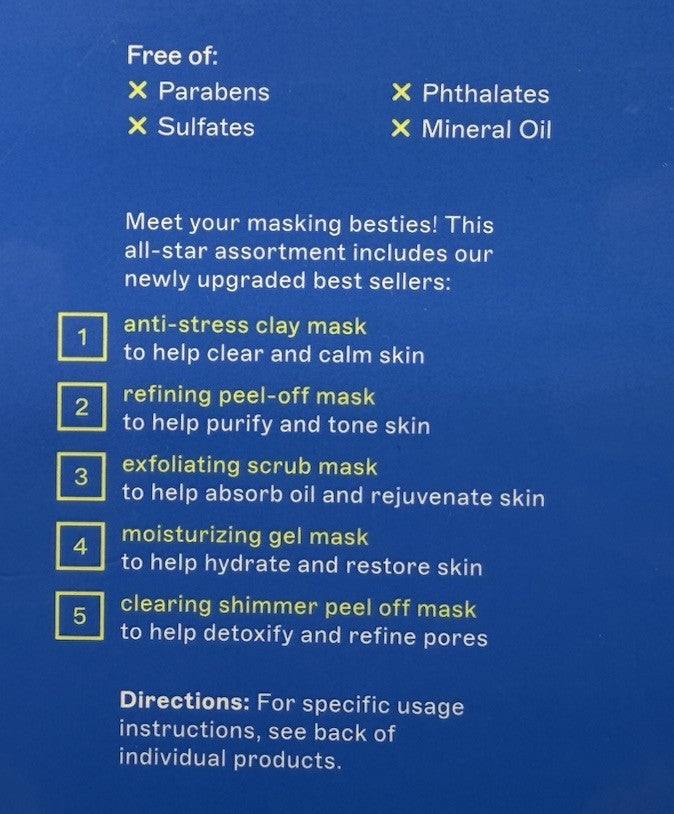 Limited Edition Facial Mask Kit with 5 Tubes - Dermatologist Tested