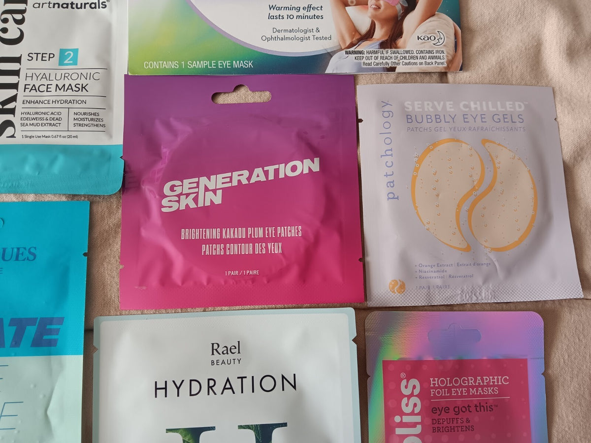 Beauty Face & Eye Masks Gel Scrub Lot - 7 Assorted