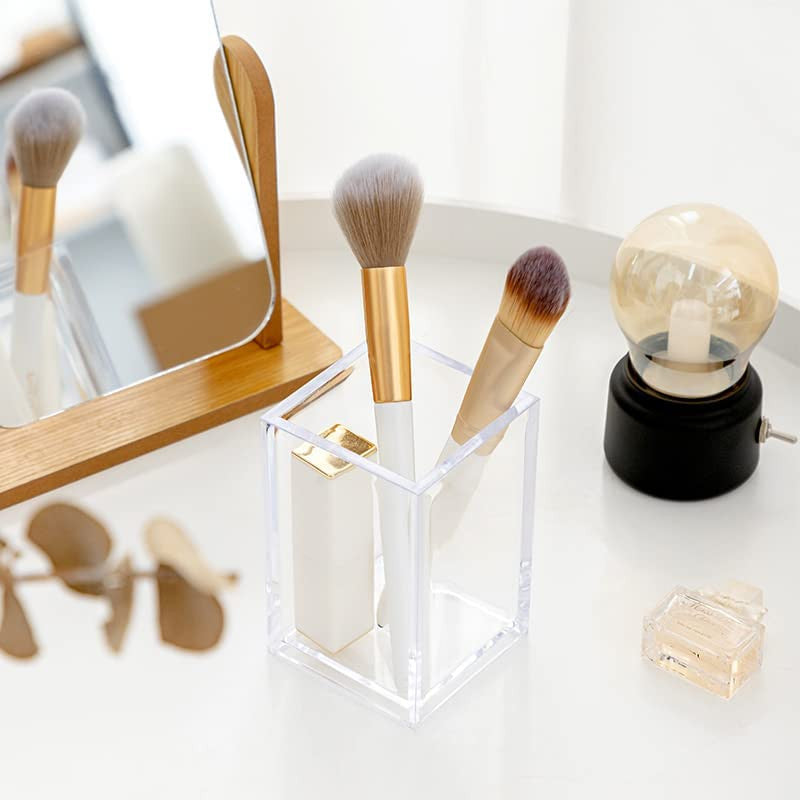 3 Pack Clear Acrylic Cosmetic Pencil Pen Holder Cup – Makeup Brush & Lipstick Organizer