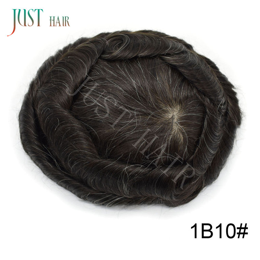 Swiss Lace Hair System for Men - Human Hair Toupee with Light Density