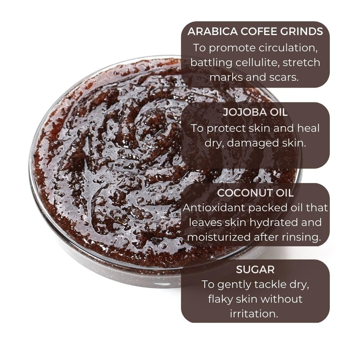 Exfoliating Body Scrub Polish Sugar Cellulite Exfoliator, Stretch