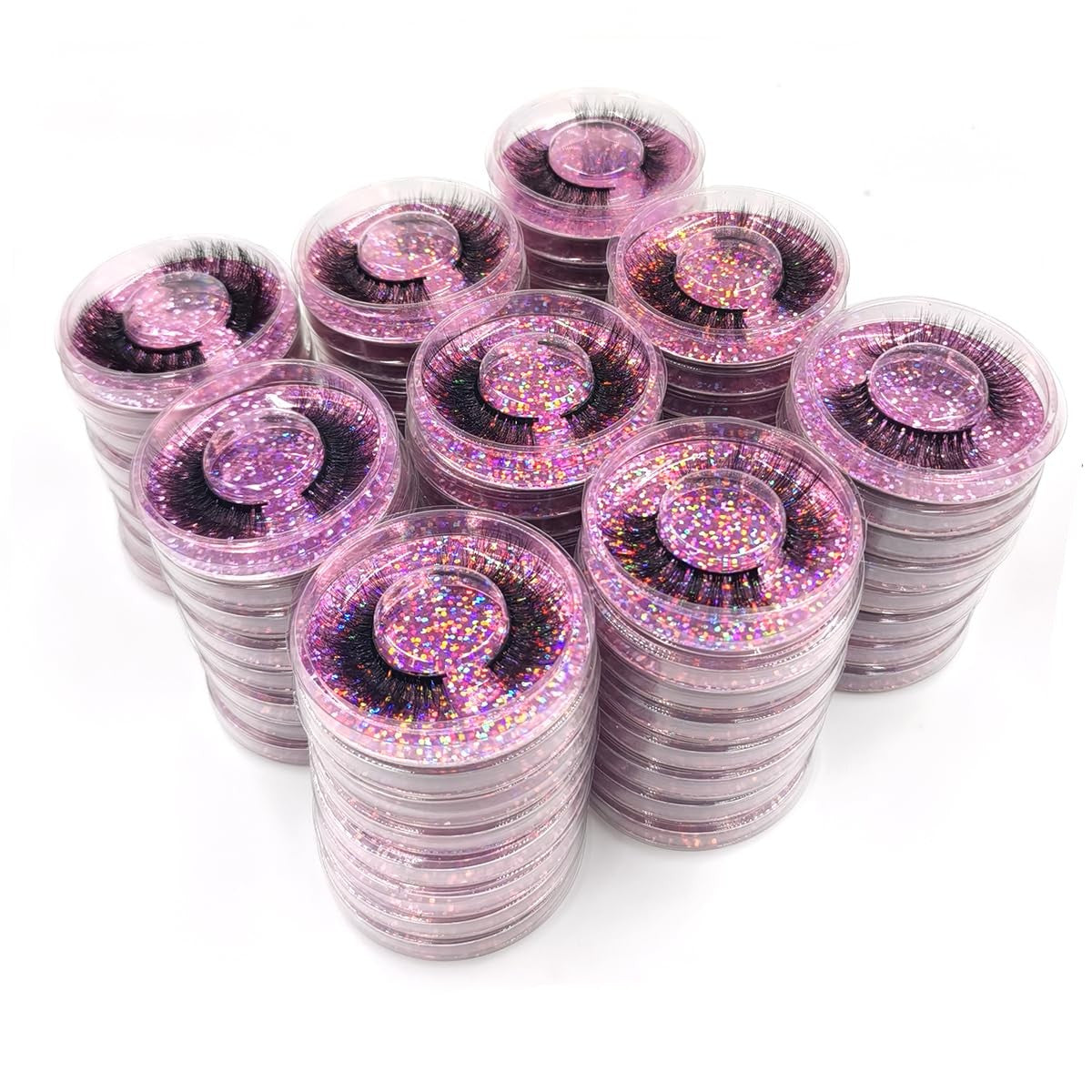 False Eyelashes Pack of 30 Natural Look Reusable Faux Mink Style Purple