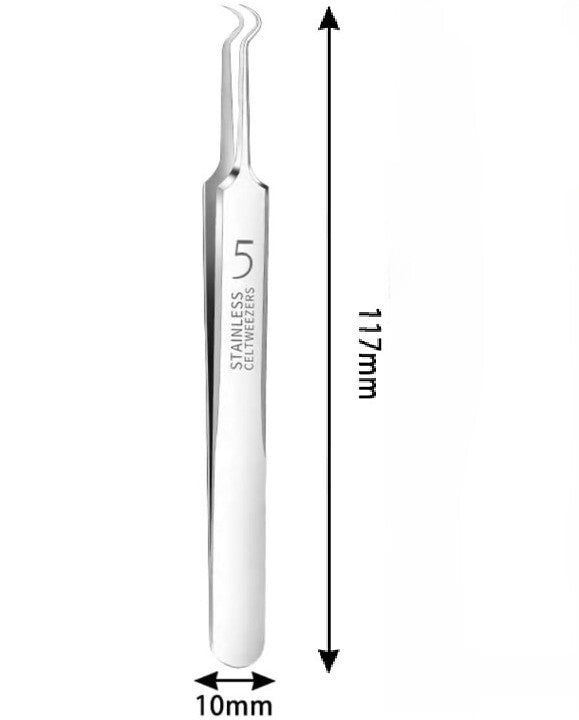 Blackhead Remover Tweezers - Curved Pimple & Acne Extraction Tool