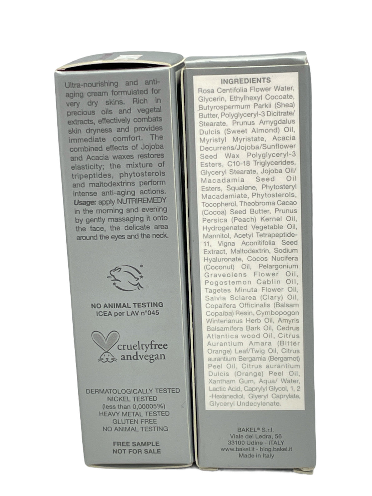 Bakel Nutriremedy 24H Comfort Cream for Very Dry Skin 2-Pack 10ml