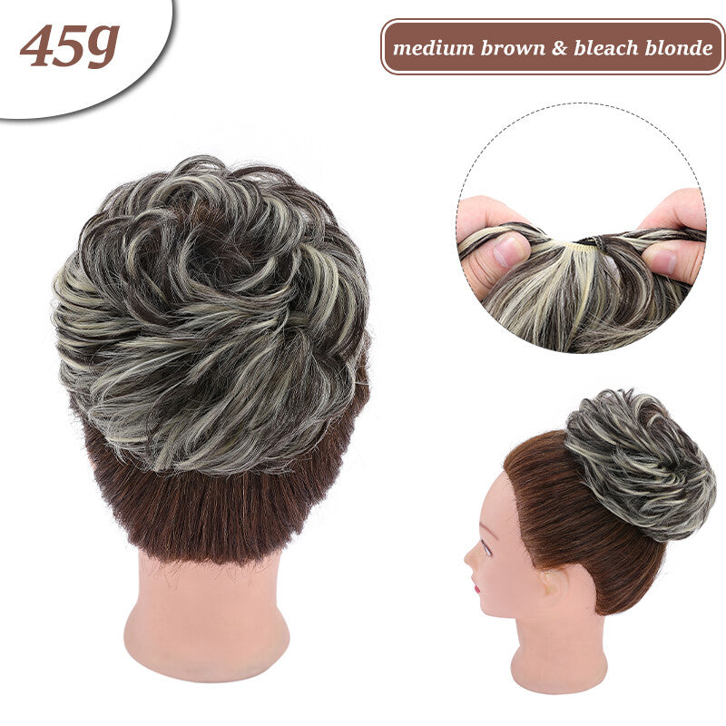 Thick Curly Messy Bun Hair Piece - Synthetic Hair Extensions for Updo & Volume