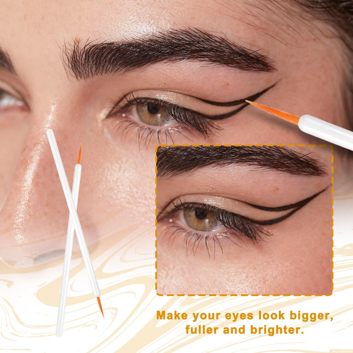 Disposable Eyeliner Brush Set with Ultra-Fine Tips - 150 Micro Applicators for Precise Makeup