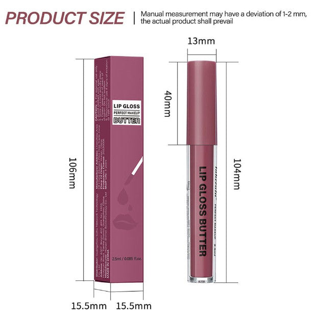 Pink Light Brown Honey Tinted Lip Gloss Set - Nourishing Hydrating Lip Plumper
